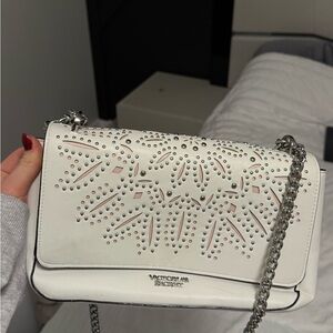 Victoria's Secret White Studded Crossbody Bag
